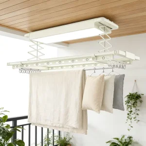 Compact Smart Laundry Supplies LED Laundry Drying Rack for Studio Apartment