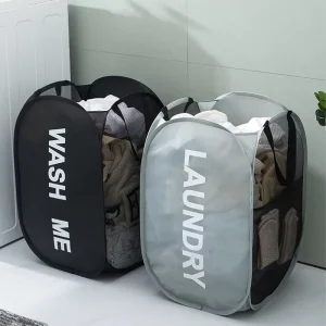 Competitive Price Handy Bathroom Large Capacity Foldable Mesh Pop up Laundry Hamper Collapsible Laundry Basket for Dirty Clothes
