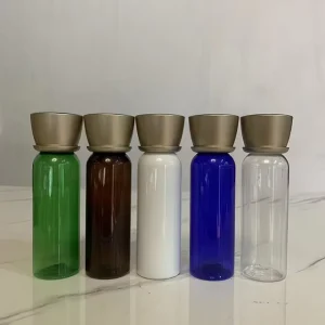 Cosmetic Facial Skin Care Plastic 100ml 120ml 150ml 200ml Toner Bottles With Gold Screw Cap Luxury Cosmetic Packaging