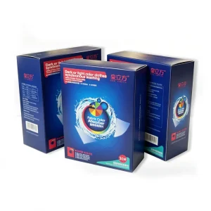 Custom Anti Dyeing Color Absorber Washing Paper Fabric Cloth Sheet OEM Laundry Detergent Packaging Box