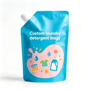 Custom Child Cartoon Branded Laundry Detergent Spout Plastic Stand up Pouch Packaging Bag for Liquid Storage Flexible Doypack