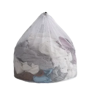 Custom Color Sustainable Modern Simplicity Polyester Mesh Drawstring Bag for Household Laundry Efficient Storage