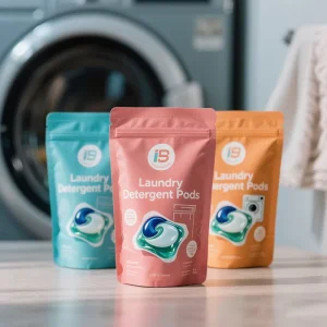 Custom Digital Printing Packaging Bag Washing Powder Laundry Pods Stand up Zipper Pouch Laundry Detergent Pods Bag