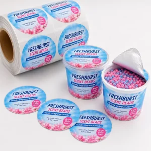 Custom Laundry Scent Beads Lidding Film Roll Easy Peel Foil Seal Lid for Fragrance Booster Packaging
