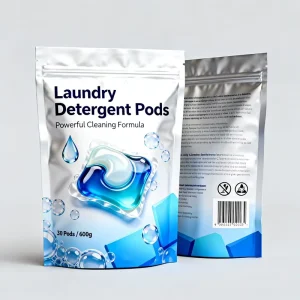 Custom Logo Printed Laundry Detergent Packaging Bag Washing Powder Stand up Pouch Plastic Bag Side Gusset Bag