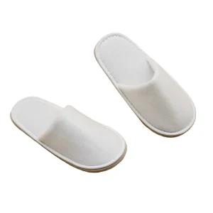 Custom Luxury Hotel Velour EVA Slippers Closed Toe Disposable Amenities