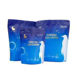 Custom Packaging Bag for Laundry Detergent Pods Stand up Zipper Pouch with Security Laminated Plastic Film