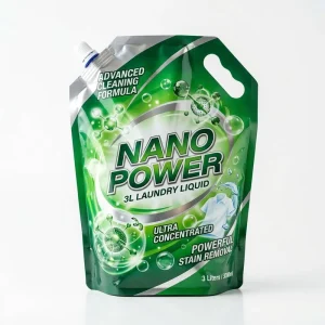 Custom Printed 1L 3L 5L Laundry Liquid Spout Pouch Detergent Packaging Refill Bag with Handle for Fabric Softener