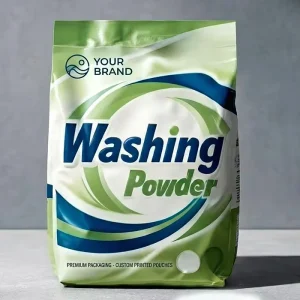 Custom Printed Packaging Back Seal Bag Moisture Proof Resealable Zipper Pouch Detergent Washing Powder Bag with Logo