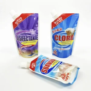 Custom Printed Plastic Liquid Soap Refill Bag Stand up Floor Cleaner Laundry Detergent Spout Pouch