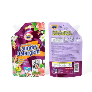 Custom Printed Stand up Plastic Bags Liquid Nozzle Package Laundry Detergent Sanitizer Moisture Proof Spout Pouch Bag