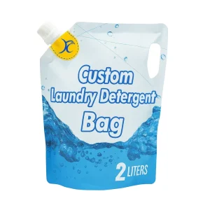Custom Printed Stand up Spout Pouch Leakproof Liquid Packaging Bag for Laundry Detergent Soap Refillable Bag with Nozzle Cap