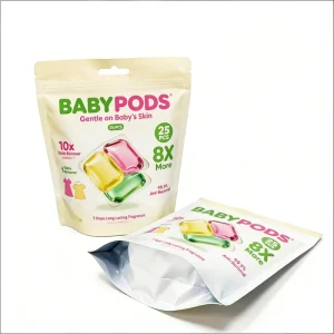 Custom Resealable Zipper Laundry Bags Stand up Pouch with Hanging Hole Laundry Detergent Pods Packaging Bag