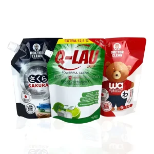 Custom Reusable Handle Equipped Spout Pouch Shampoo Refill Sub Packaging Pouch Custom Liquid Packaging Solutions