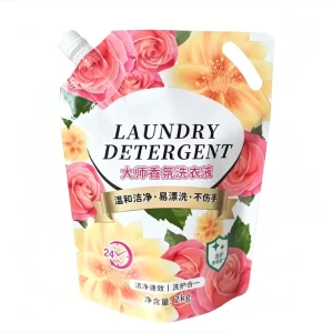 Custom Size Laundry Liquid Soap Detergent Packaging Stand up Spout Pouch Daily chemical Plastic Packaging Bags