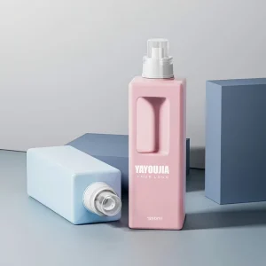 Custom Square Plastic Recyclable Laundry Detergent Bottle 1.25L with Screen Printing for Shampoo Skin Care Serum & Lotion