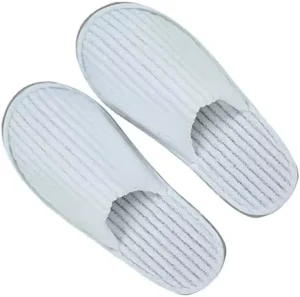 Custom White Hotel Amenities Portable Adult Travel Sizes Cotton Disposable Slippers with Logo for Guestrooms