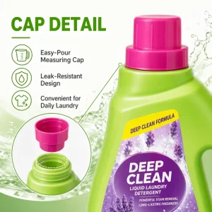 Customizable Antibacterial Disposable Eco Friendly Floral Jasmine Scent Liquid Laundry Detergent Bottle OEM ODM Private Label