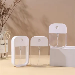 Customize Portable Card Clear Spray Bottles Refillable Plastic Perfume Atomizer Vials Hand Sanitizer Spray Case Soap Container