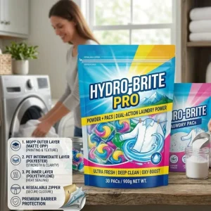 Customized Loge Laundry Detergent Pods Refill Liquid Resealable Zip Stand up Bag Detergent Powder Printed Packaging Bag