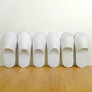 Customized Non Slip XPE Sole Waffle Hotel Disposable Slippers for Star Hotels Resorts