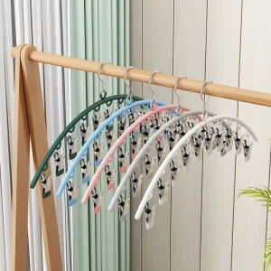 DS3710 Stainless Steel Laundry Drying Rack for Drying Socks Towels Diapers Bras Laundry Drip Hanger Clothes Hanger With 10 Clips