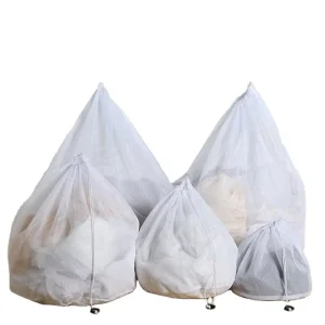 Direct Factory Sale Custom Color Polyester Drawstring Bag for Household Clothes Underwear Laundry Mesh Bag for Efficient Storage
