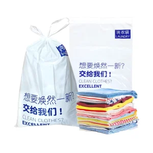 Disposable Waterproof Hotel Laundry Drawstring Bag for Large Hotels with Direct Water Entry and Clothes Storage
