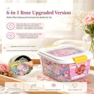 Dubai INIAIV Rose 6 in 1 Laundry Gel Bead Box with 200 Natural Clear and Elegant Orchid Fragrance Lasting Fragrance