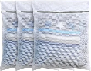 Durable Foldable Mesh Zipper Laundry Bag for Clothes Bra Delicate Underwear Washing Reusable Bathroom Storage Organizer