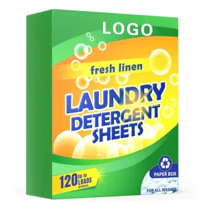 Eco Friendly 4 in 1 Deep Cleaning Laundry Detergent Sheets 60 Loads Fresh Scent Liquidless Laundry Sheets Strips for Camping Dorm
