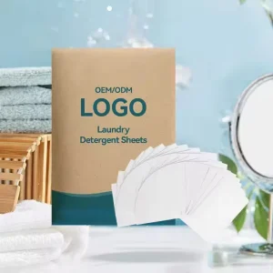 Eco Friendly Disposable Biodegradable Solid Laundry Detergent Sheets Concentrated for Deep Stain Removal