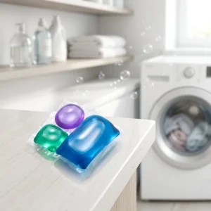 Eco Friendly Disposable Laundry Detergent Pods for Apparel Low Foam Bleaching Color Protector Softening Long Lasting Fragrance