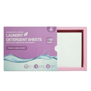 Eco Friendly Disposable Solid Lightweight Super Concentrated Dissolvable Washer Strips Baby Laundry Detergent Sheets for Travel