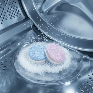 Eco Friendly Disposable Washing Machine Cleaning Tablet Removes Dirt Residue Musty Smells Creates Clean Washing Environment