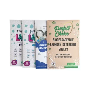 Eco Friendly Solid Plant Based Condensed Laundry Detergent Sheets