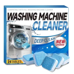 Eco Friendly Solid Washing Machine Cleaner 24 Pack Tablets Rich Foam Septic Safe Deep Clean