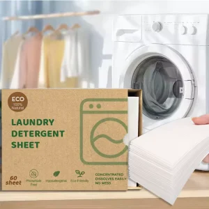 Eco Friendly Travel Portable Lemon Lavender Scented Biodegradable Laundry Detergent Sheets for Baby Clothes