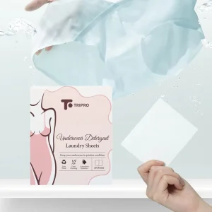 Eco Friendly Vegan Biodegradable Hypoallergenic Fresh Linen Scented Laundry Detergent Strips Solid Disposable Paper Sheets for
