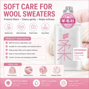 Eco-Friendly Wool Sweater Detergent Liquid-Apparel Care Antibacterial Keeps Softness & Easy Rinse
