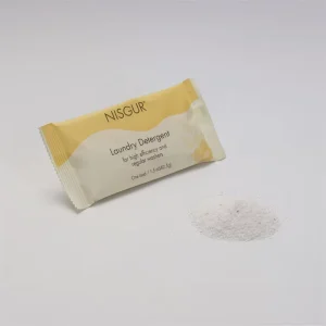 Ecofriendly Yellow Disposable Hotel Amenities Kit with Kraft Paper Packaging Customized Logo Includes Laundry Detergent