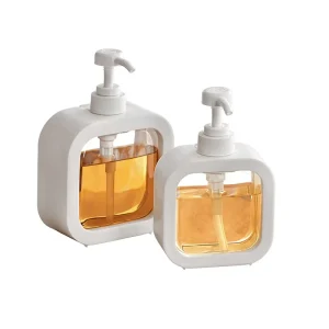 Empty White Plastic 300ml 500ml Square Bottles for Lotion Shower Gel Washing Liquid Laundry Detergent Water Pump Dispensing
