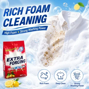 Extra Concentrated 1kg High Foam Apparel Laundry Powder Detergent Soap Custom Formula Bulk Supply Laundry Use