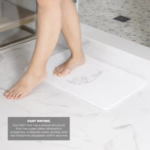 FIGOO Drying Stone for Kitchen Counter Stone Bath Mat Super Absorbent Bath Mat Non slip Diatomite Stone Dry Mat for Kitchen