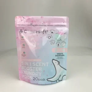 Factory Custom Made Durable Multi Color Printed Laundry Pod Packaging Bags Resealable Zipper Stand Up Pouches for Supermarket
