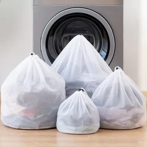 Factory Drawstring Laundry Bags for Washing Machines Reusable Fine Mesh Bags for Underwear and Bras with Logo Accepted