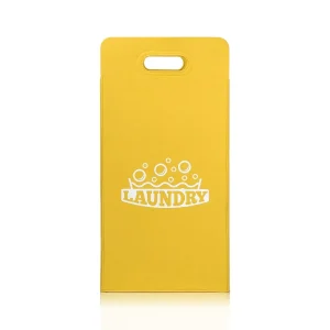 Felt Laundry Hamper with Reinforced Handles Space Saving Modern Design Sturdy Yellow Storage Bin for Dirty Clothes