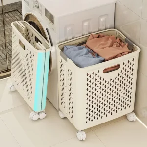 Foldable Laundry Basket Household Large Capacity Dirty Clothes Breathable Telescopic Bathroom Storage