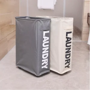 Foldable Laundry Basket with Removable Bag Fabric Laundry Basket with Wheels Household Dirty Laundry Basket with Lid