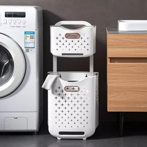 Foldable PP Material Large Capacity Laundry Basket for Household Bathroom Storage Modern Design